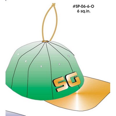 Baseball Cap Ornament w/ Clear Mirrored Back (12 Square Inch)