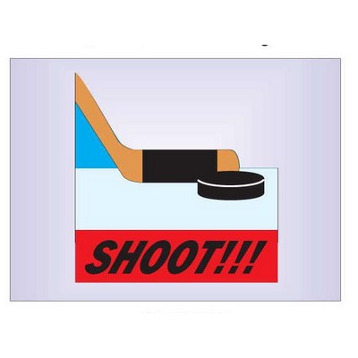 Hockey Puck & Stick Metal Photo Magnet w/ Magnetic Back (2 1/2"x3 1/2")