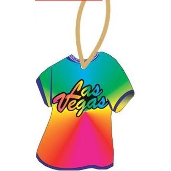 Las Vegas (Stacked) T-Shirt Promotional Ornament w/ Black Back (4 Square Inch)