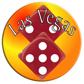 Las Vegas Dice Round Metal Photo Magnet (2 1/2" Diameter)