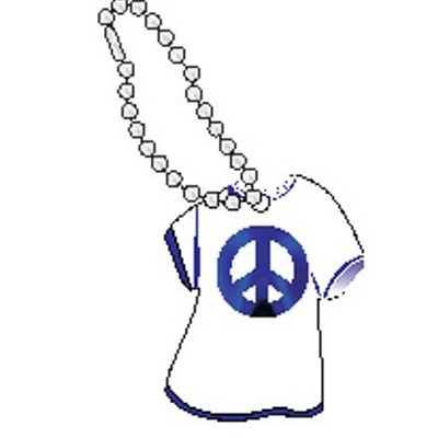 Peace Sign Promotional T-Shirt Key Chain w/ Black Back (4 Square Inch)