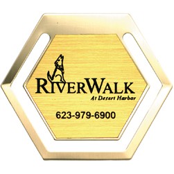 The Avid Reader Hexagon Gold Finished Bookmark