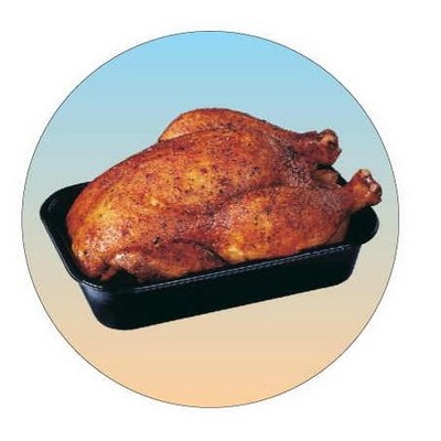 Chicken Round Metal Photo Magnet (2 1/2")