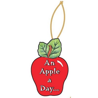 Apple w/ Daily Apple Slogan Ornament w/ Mirrored Back (6 Square Inch)