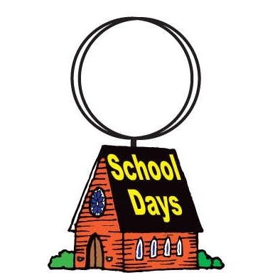 School Days House Keychain w/Mirrored Back (2 Square Inch)