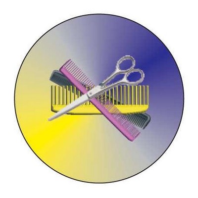Beautician Combo Round Badge w/ Bar Pin (2 1/2")