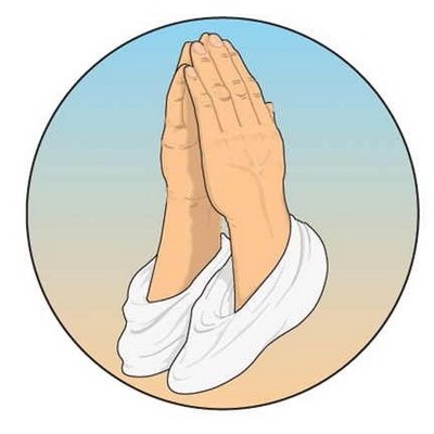 Praying Hands Round Metal Photo Magnet (2 1/2")