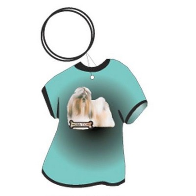 Shih Tzu Dog T Shirt Keychain w/Mirror Back (4 Square Inch)