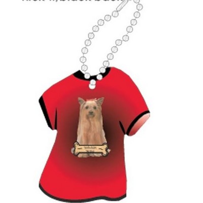 Yorkshire Terrier Promotional T Shirt Key Chain w/ Black Back (4 Square Inch)