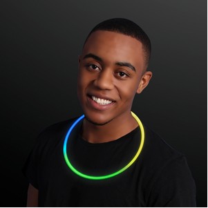 22" Tri Color Glow Necklaces, Blue/Green/Yellow - BLANK