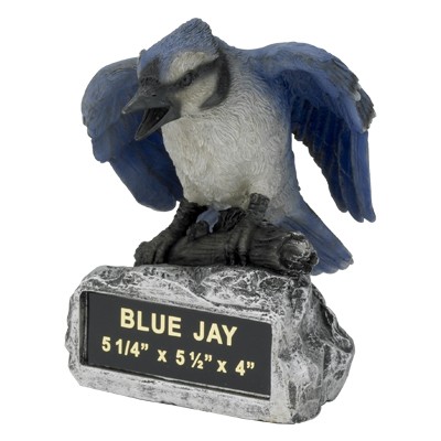 Blue Jay Mascot Trophy w/Engraving Plate