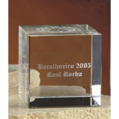 3" Optical Crystal Cube Award