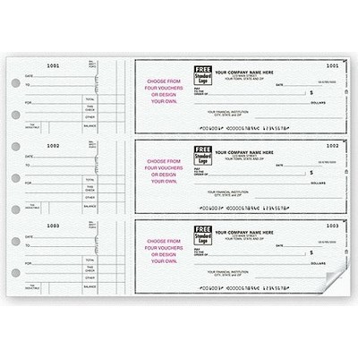 3-On-a-Page Empty Voucher Checks (1 Part)