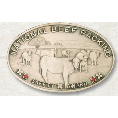 Oval/ Rectangle Belt Buckle w/ Gold or Imitation Rhodium Finish (2"x3 1/2")