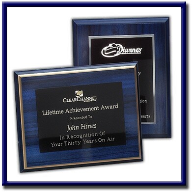 Blue Woodgrain Finish Plaque (12"x15")