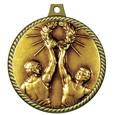 Stock Medal w/ Rope Border (Victory Male) 2 1/4"