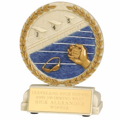 Cast Stone Medal Swimming Trophy