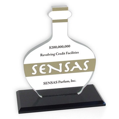 Glass Bottle on Base/Award/Trophy