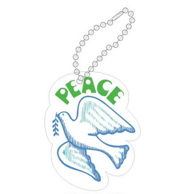 Peace Dove Promotional Key Chain w/ Black Back (10 Square Inch)