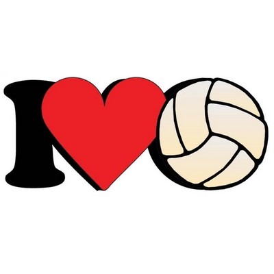 I Love Volleyball Maxi Magnet (4 Square Inch)