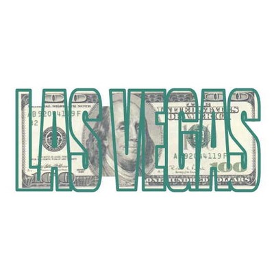 Las Vegas Block Letter Hundred Dollar Bill Maxi Magnet (2 Square Inch)