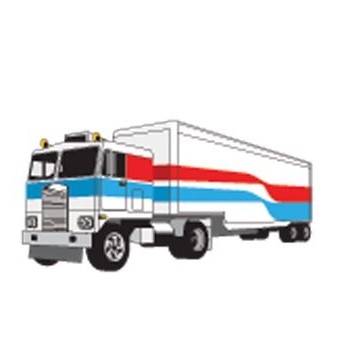 Semi Truck Promotional Magnet w/ Strip Magnet (10 Square Inch)