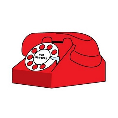 Rotary Dial Telephone Promotional Magnet w/ Strip Magnet (10 Square Inch)