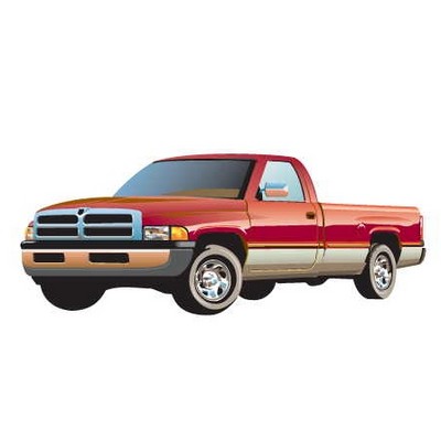 Red Pick Up Truck Promotional Magnet w/ Strip Magnet (10 Square Inch)