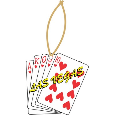 Hearts Royal Flush Ornament w/ Black Back (10 Square Inch)