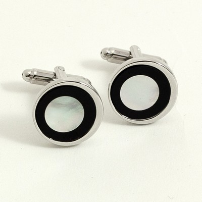 Round Onyx Cufflinks
