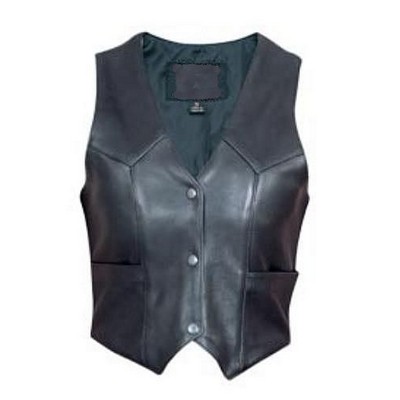 Black Women's Western Style Leather Vest