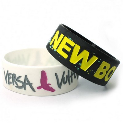 Custom 1" Color Filled Silicone Wristband