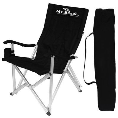 Large Folding High Back Aluminum Chair w/375 lb. Rating