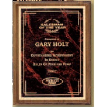 Walnut Wood Plaque w/Engraving Plate (7"x9")