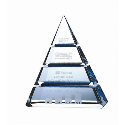 Aztec Pyramid Optic Crystal Award (8"x 9")