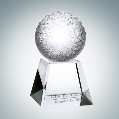 Golf Optical Crystal Award w/ Short Base