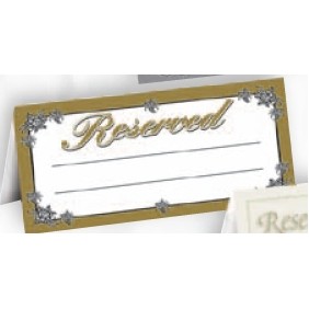 In Stock "Reserved" Gold Faux Parchment Table Tent (5 1/4"x5 1/4")