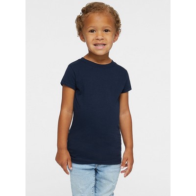 Rabbit Skins Toddler Girls' Crew Neck Short Sleeve Fine Jersey T-Shirt