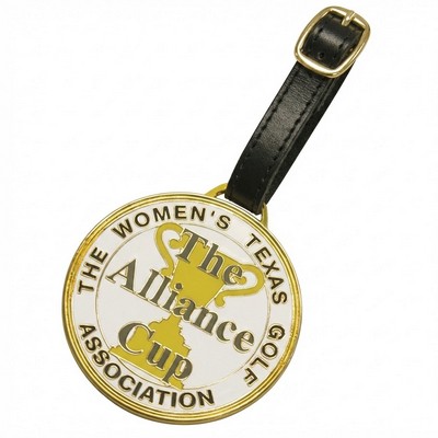 3" Die Struck Soft Enamel Bag Tag Gold Plate