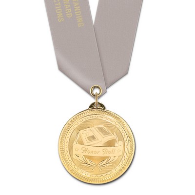 Honor Roll Brite Laser Medal w/Satin Neck Ribbon (2")