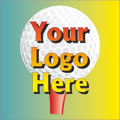 Golf Ball & Tee Metal Photo Magnet w/ Magnetic Back (2.5" Square)