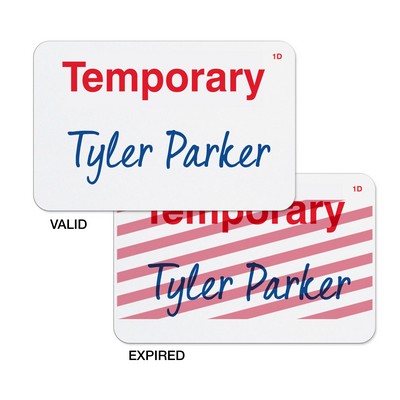 TEMPbadge Adhesive Expiring Visitor Badges, Hand-Writable, Temporary