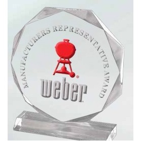 Acrylic Circle Award w/ Clear Rectangular Base