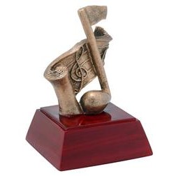 Musical Note, Antique Gold, Resin Sculpture - 4"