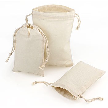 Natural Cotton Pull Drawstring Pouch (3"x4")
