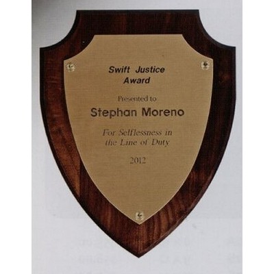 Walnut Shield Plaque (8" x 10")