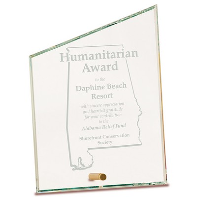 Elegant Slant Top Rectangle Glass Award