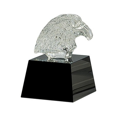 Premier Crystal Eagle Head on a Black Crystal Base - 5-3/4"