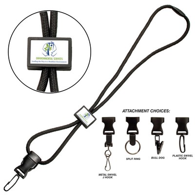 Braided Lanyard w/rectangle slider