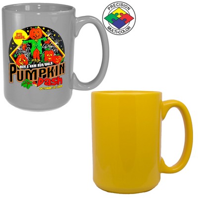 15 Oz. Goldenrod/Athletic Yellow El Grande Mug - Dishwasher Safe - Precision Spot Color